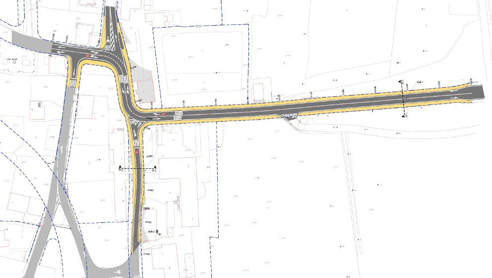 Plano del vial que conecta el PCTCAN con el barrio de Rucandial