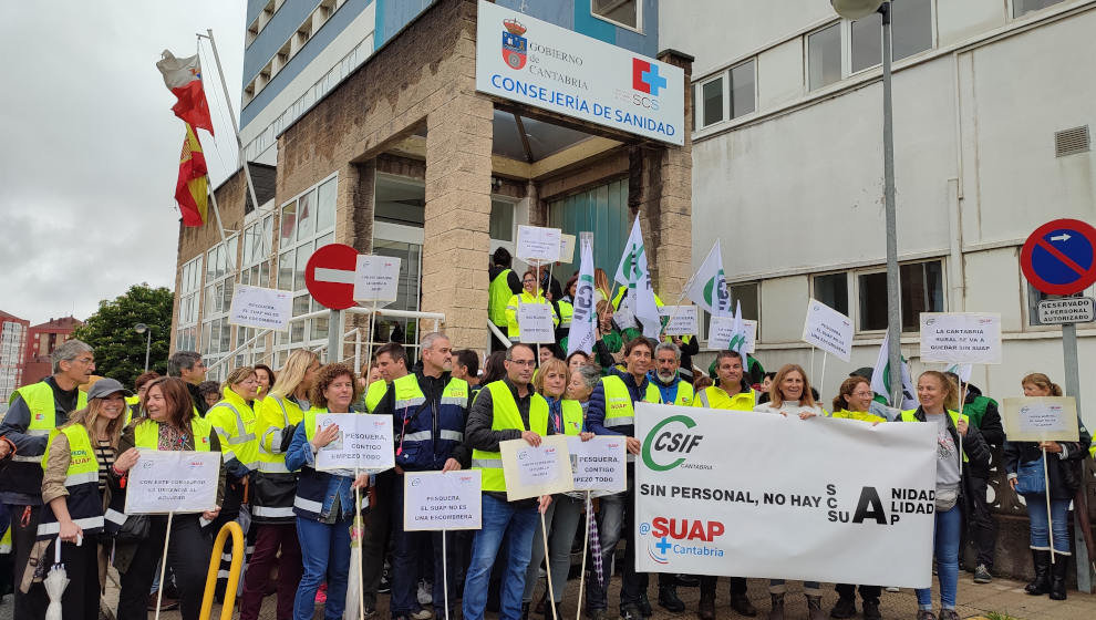 Manifestación de los trabajadores de los SUAP