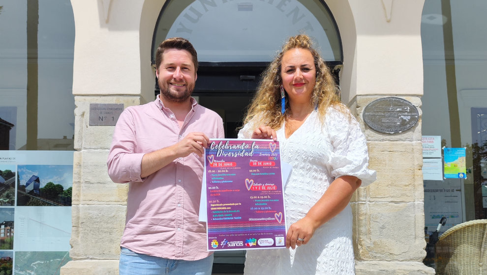 Fran Gascón y Raquel Fernández presentan la programación de Suances para el Día del Orgullo.