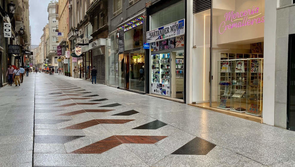 Las obras de la calle San Francisco de Santander finalizan la próxima semana