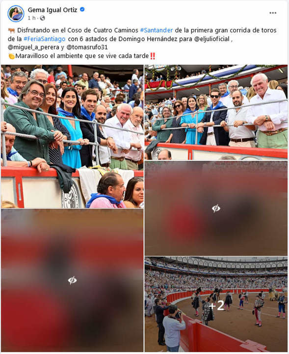 Perfil de Facebook de Gema Igual con las imágenes censuradas