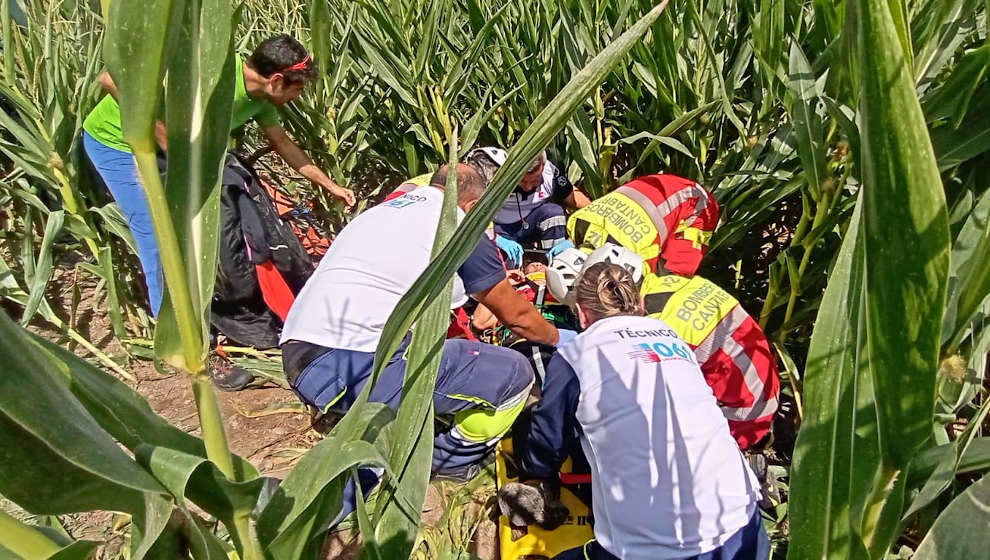 Atención sanitaria a la parapentista accidentada en Potes