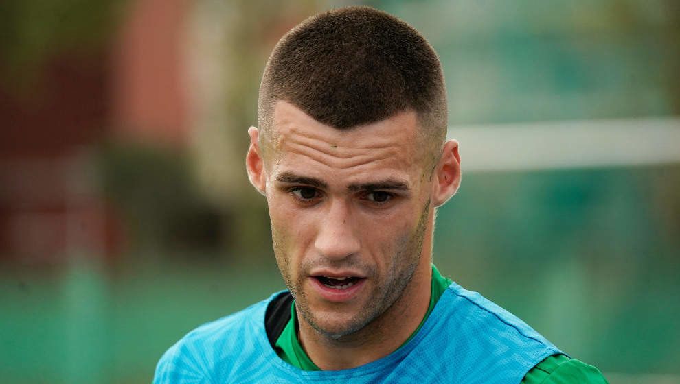 Álvaro Mantilla, durante un entrenamiento con el Racing