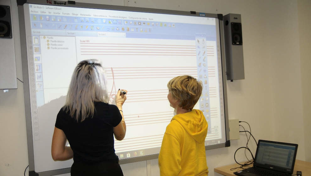 Una pizarra digital en un centro educativo