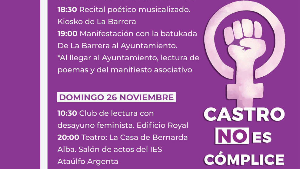 Detalle de la programación de Castro Urdiales por el 25N