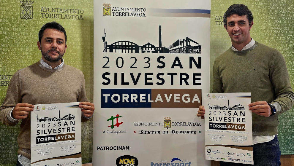 El concejal de Deportes, Nacho González, y el representante de GdSports, Pablo Regaliza, presentan la San Silvestre