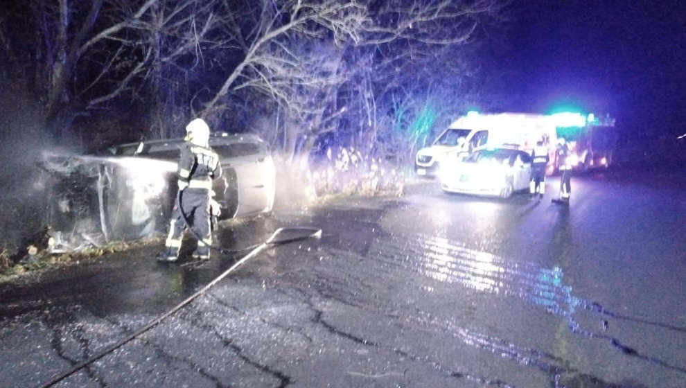 Accidente en la CA-258 en Lamadrid