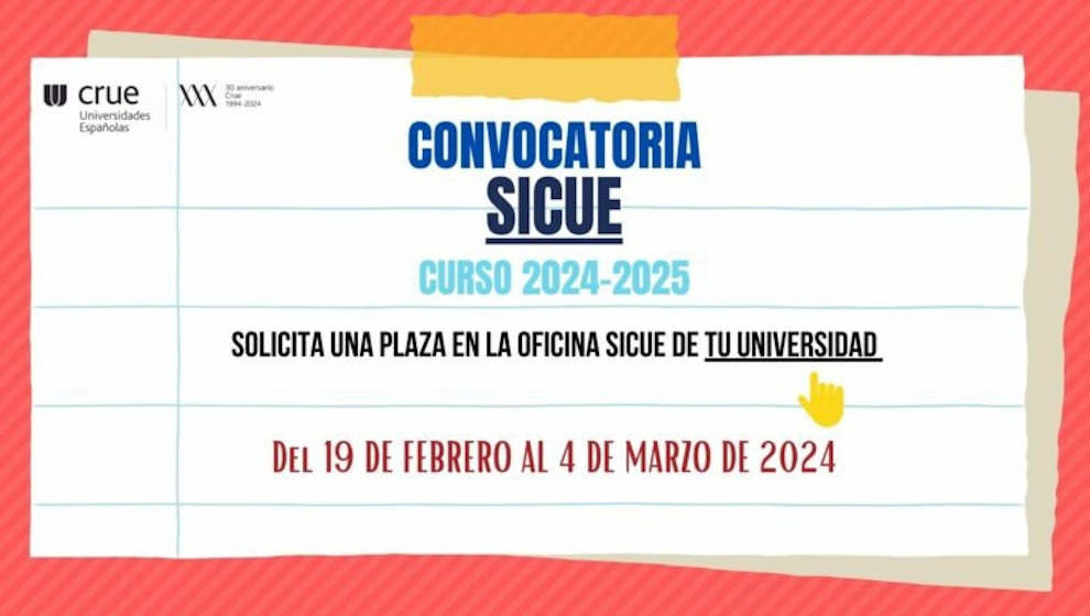 CRUE abre el plazo de solicitud del programa de movilidad SICUE para el curso 2024-2025