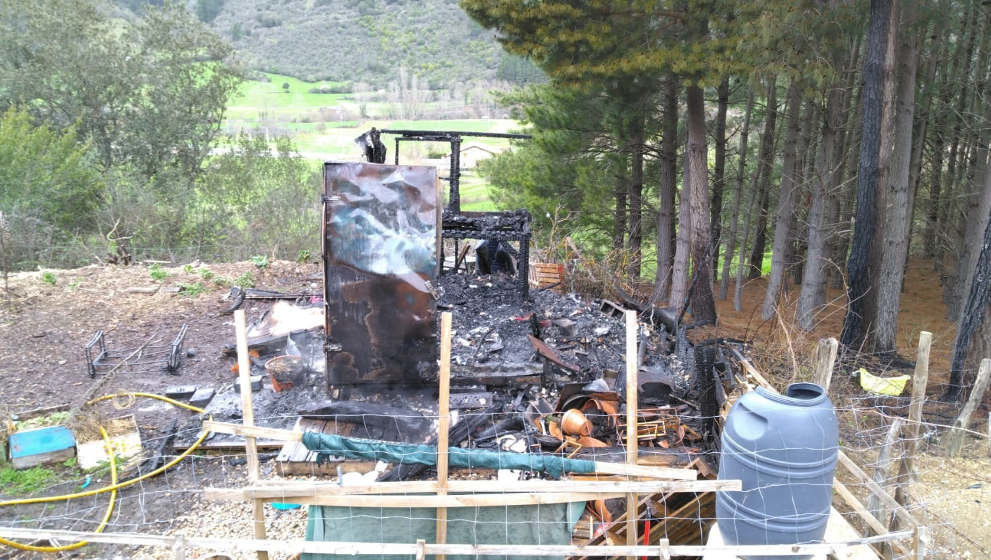 Incendio de caseto en Ojedo