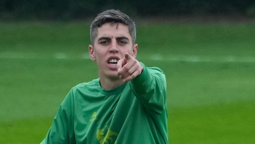 El capitán del Racing, Íñigo, durante un entrenamiento