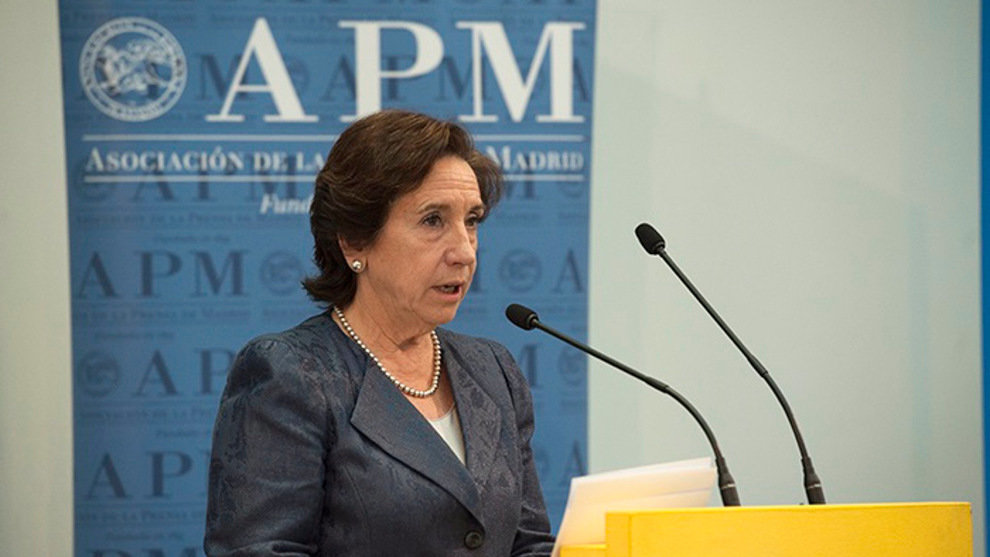 Victoria Prego durante un acto de la APM por el Día de los Periodistas