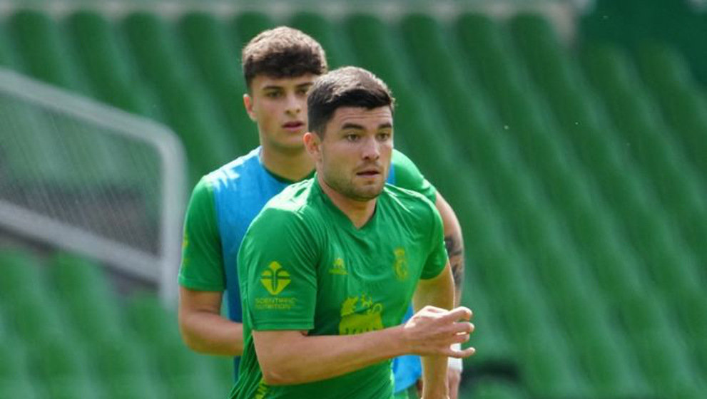 Aritz Aldasoro, durante un entrenamiento del Racing