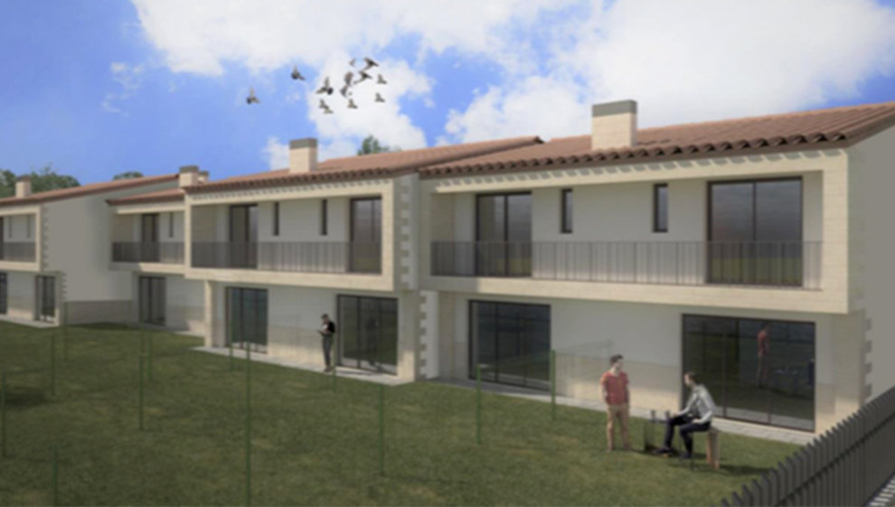 Infografía de las 8 viviendas que el Gobienro de Cantabria construirá en Santillana del Mar
