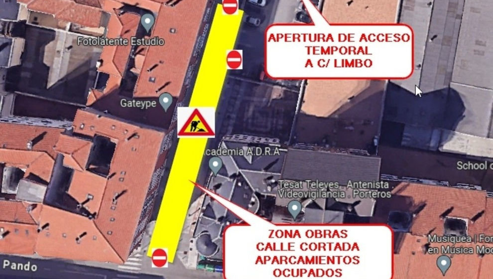 Zona afectada por las obras de renovación