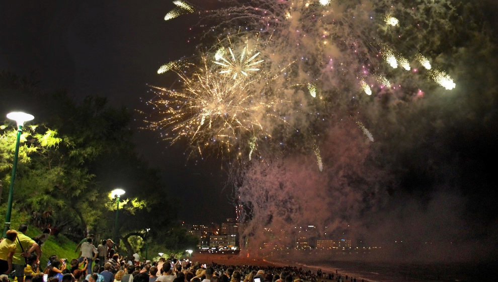 Fuegos artificiales en El Sardinero