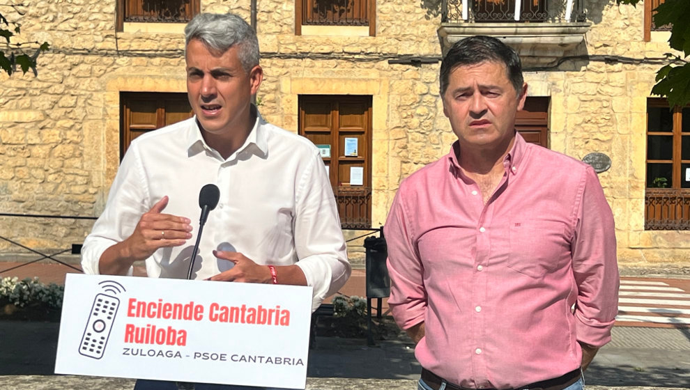  El secretario general del PSOE de Cantabria, Pablo Zuloaga, en Ruiloba con la campaña 'Enciende Cantabria' 