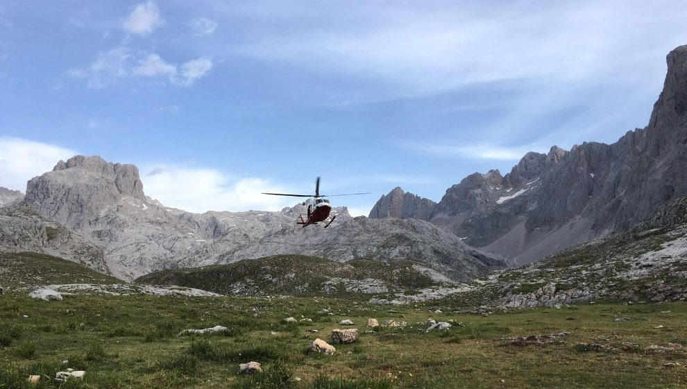 Rescate en helicóptero en Picos de Europa