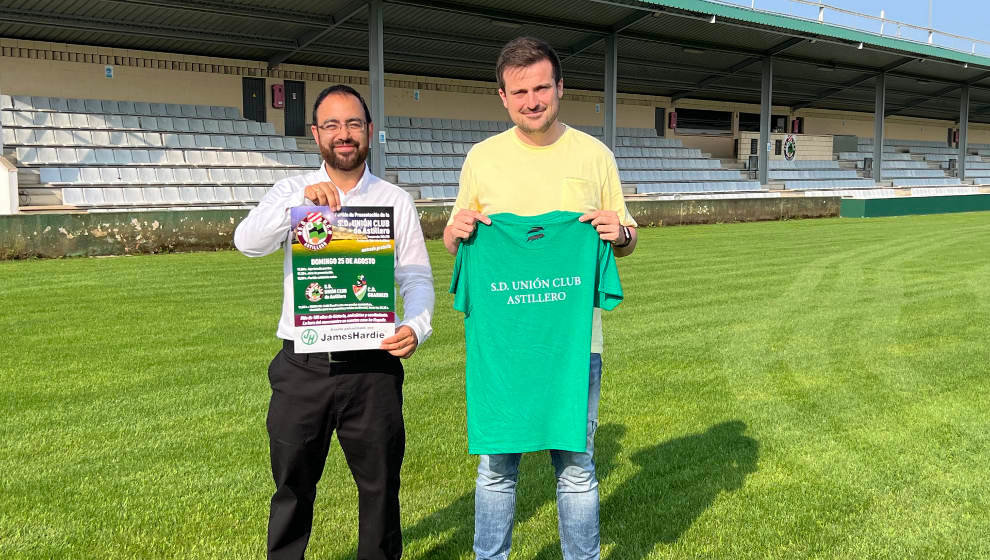 El concejal de deportes, Alejandro Hoz, y el presidente del Unión Club, Estiven Edzang