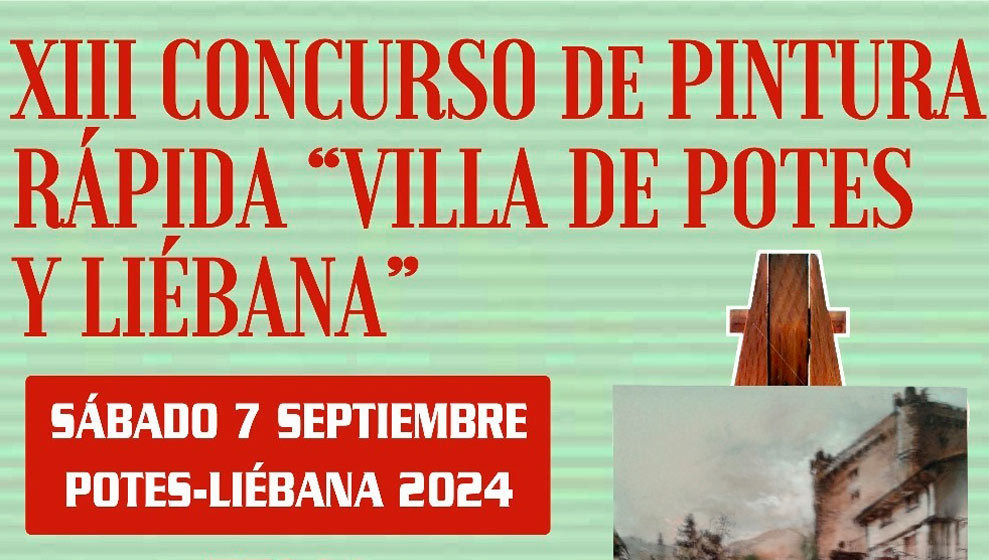 Detalle del cartel del Concurso de Pintura Rápida de Potes