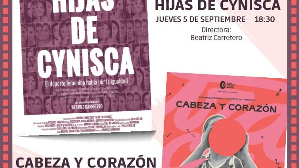 Cartel de la proyección de los doscumentales 'Hijas de Cynisca' y 'Cabeza y corazón'