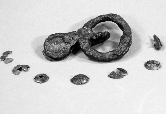 La anilla de escudo o &#34;tiracol&#34; es el primer resto de un escudo tipo caetra de la Edad del Hierro hallado en Cantabria