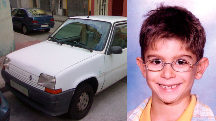 El pequeño Yéremi Vargas y el vehículo en el que habría sido secuestrado