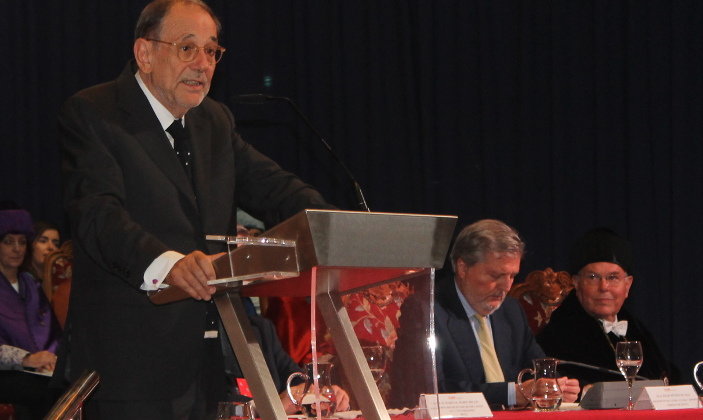 El exministro del PSOE, Javier Solana, durante la inauguración de los cursos de la UIMP