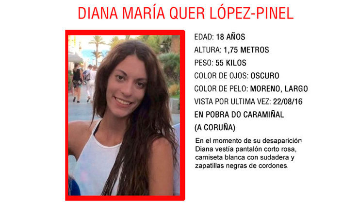Diana Quer sigue desaparecida desde el 22 de agosto