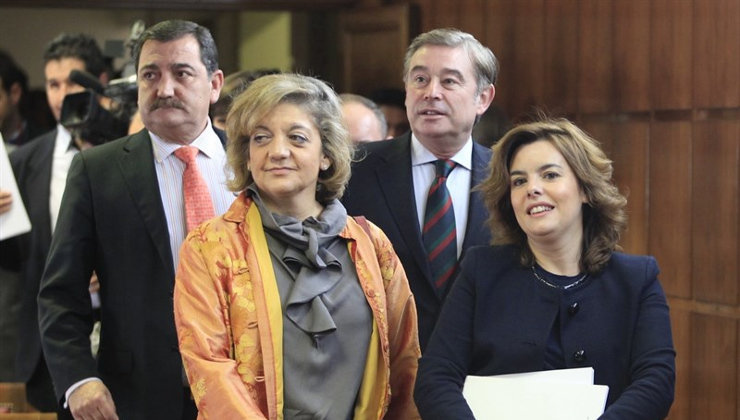 Soraya Sáenz de Santamaría, durante el Pleno del Senado