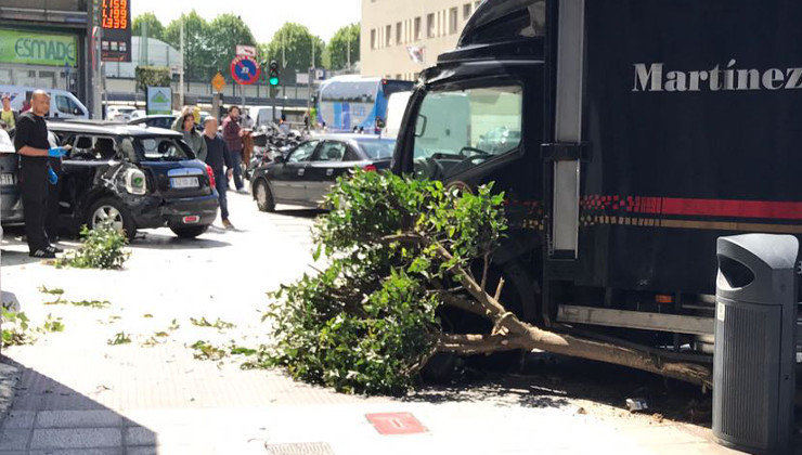Accidente en la calle Castilla de Santander