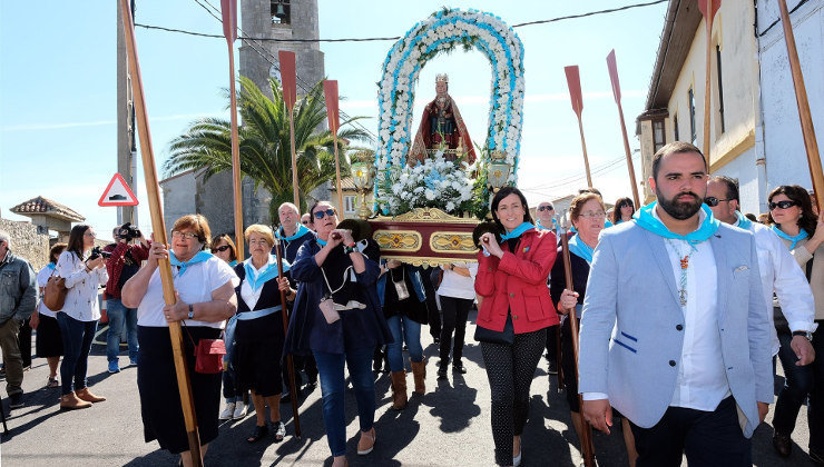 Momento de la procesión de la Virgen del Mar de Santander