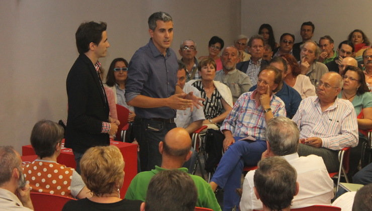 El candidato a la Secretaría General del PSOE de Cantabria, Pablo Zuloaga, durante el acto
