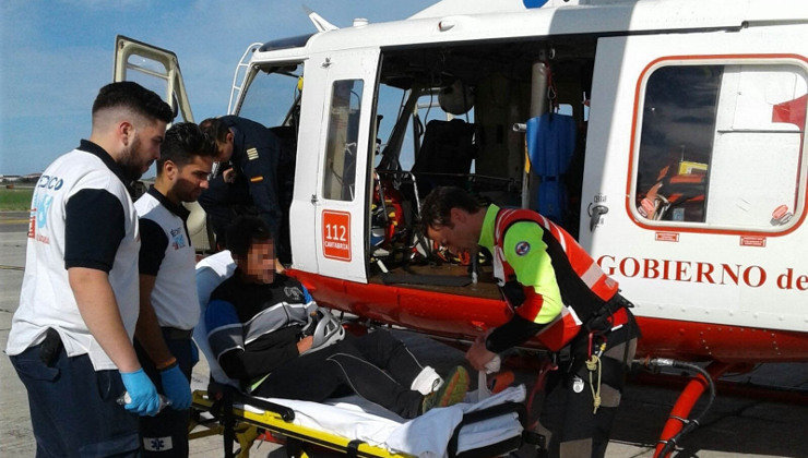 Rescatado en helicóptero un escalador que se rompió la tibia en Picos de Europa
