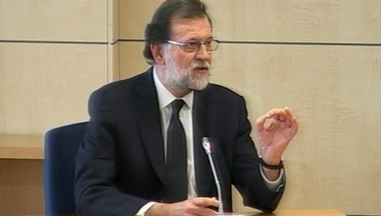 El presidente de España, Mariano Rajoy, durante su declaración en el juicio por el caso Gürtel