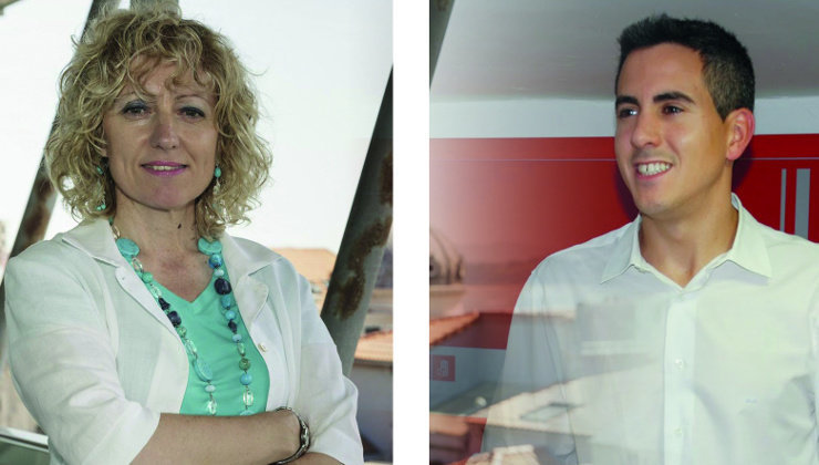 La vicepresidenta del Gobierno, Eva Díaz Tezanos, y el secretario general del PSOE de Cantabria, Pablo Zuloaga