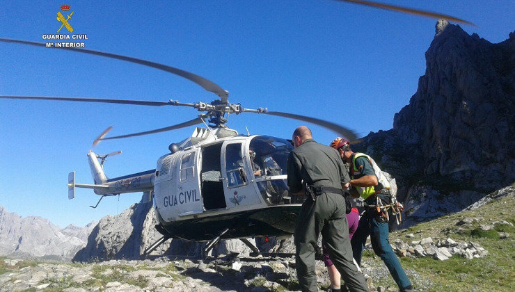 Rescate del montañero herido en León