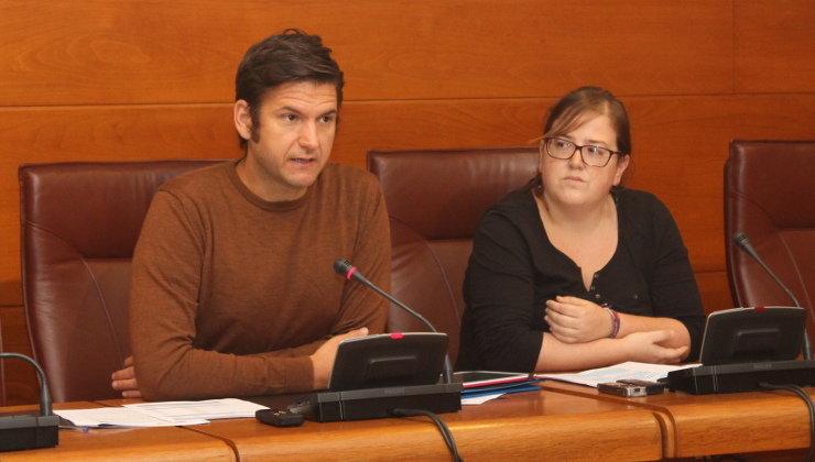 El coordinador de Podemos, Alberto Gavín, y la diputada Verónica Ordóñez