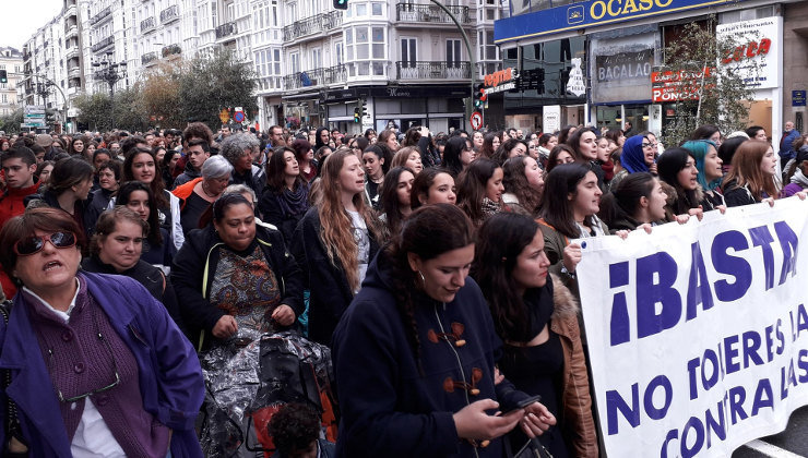 Manifestación contra la violencia de género en Santander