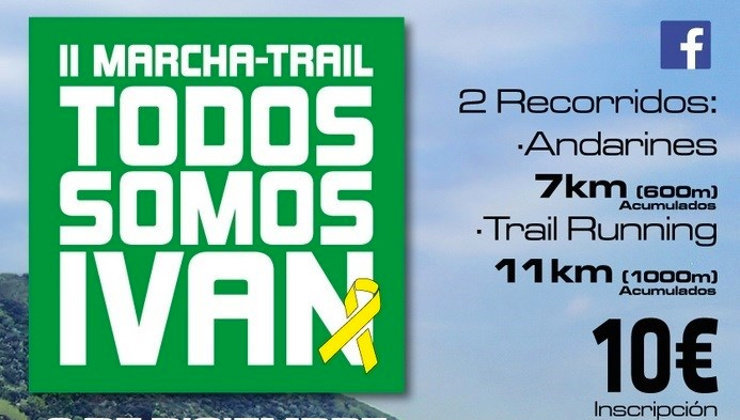 Cartel de la II Marcha-Trail 'Todos somos Iván' contra el cáncer infantil del Ayuntamiento de Noja