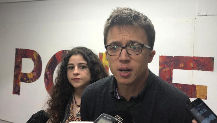Íñigo Errejón ha atendido a los medios antes del acto