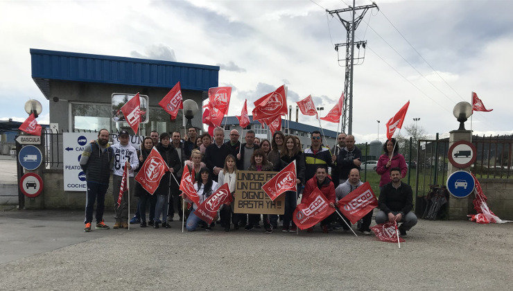 Manifestación de los trabajadores de Lácteos Santander