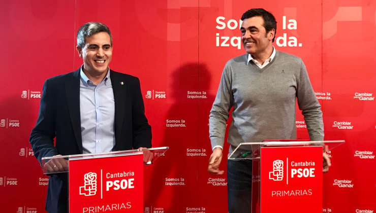 Los candidatos en las primarias del PSOE de Cantabria, Pablo Zuloaga y Ricardo Cortés. Foto: G. M. G.