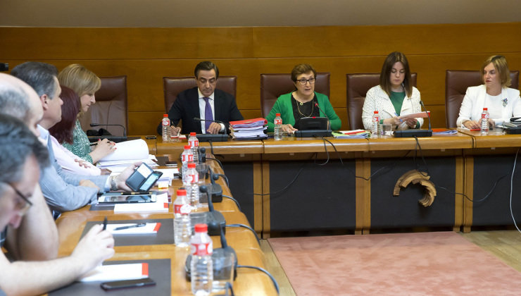 La consejera de Sanidad, María Luisa Real, durante la comparecencia en la Comisión del Parlamento