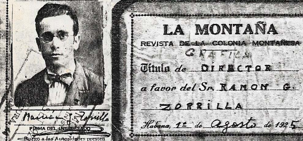 Carnet de Ramón G. Zorrilla como director de La Montaña. Fotos cedidas por Archivo Saiz Viadero
