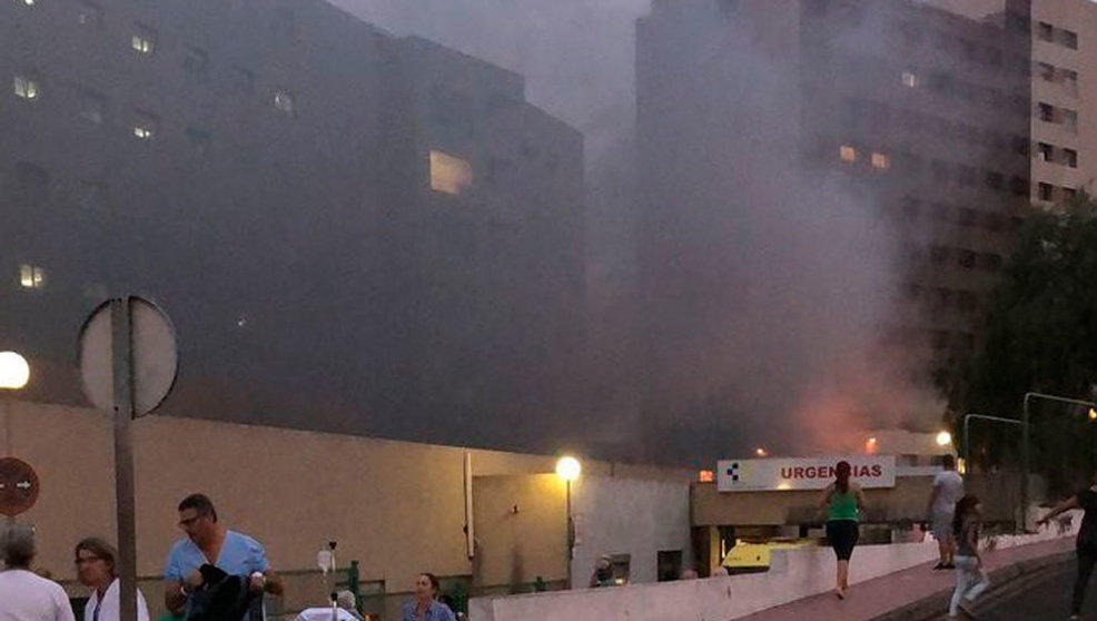 Incendio en el hospital de Tenerife