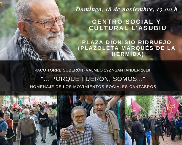 Cartel del homenaje a Paco Torre