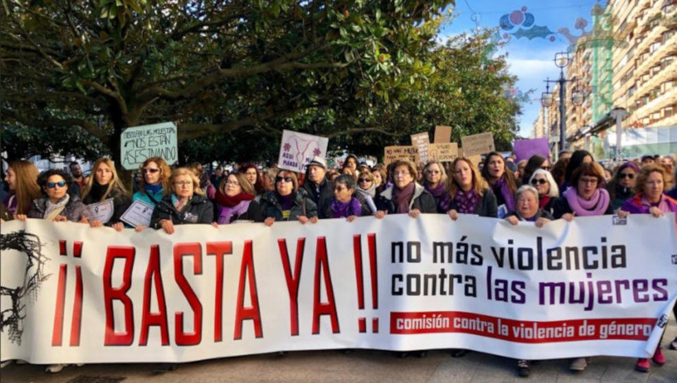 Cabecera de la manifestación del Día Internacional contra la Violencia de Género en Santander