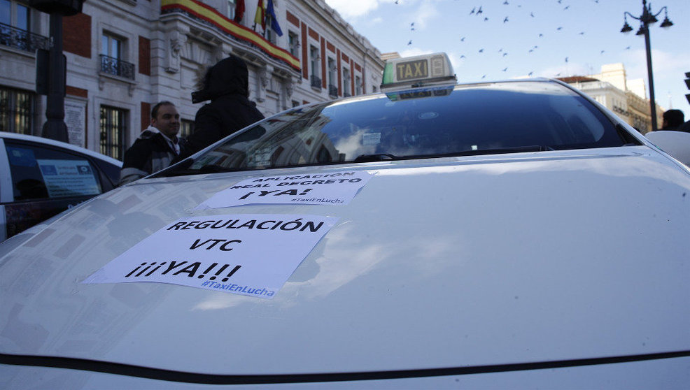 Manifestación de los taxistas contra las VTC