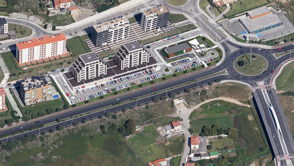 Infografía de las viviendas proyectadas en la S-20 de Santander
