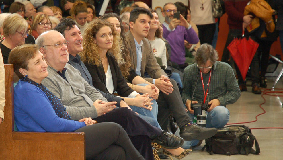Los consejeros del Gobierno socialista y representantes del partido, en primera fila durante el acto de Pedro Sánchez | Foto: edc